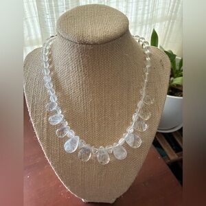 Classy Clear Teardrop Necklace